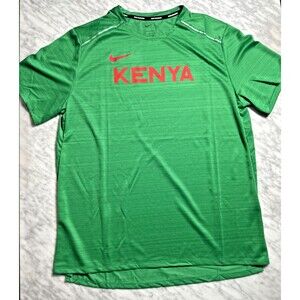 Nike Running Dri Fit Kenya Team Issued Running Jersey Green CT0105320 Men Medium